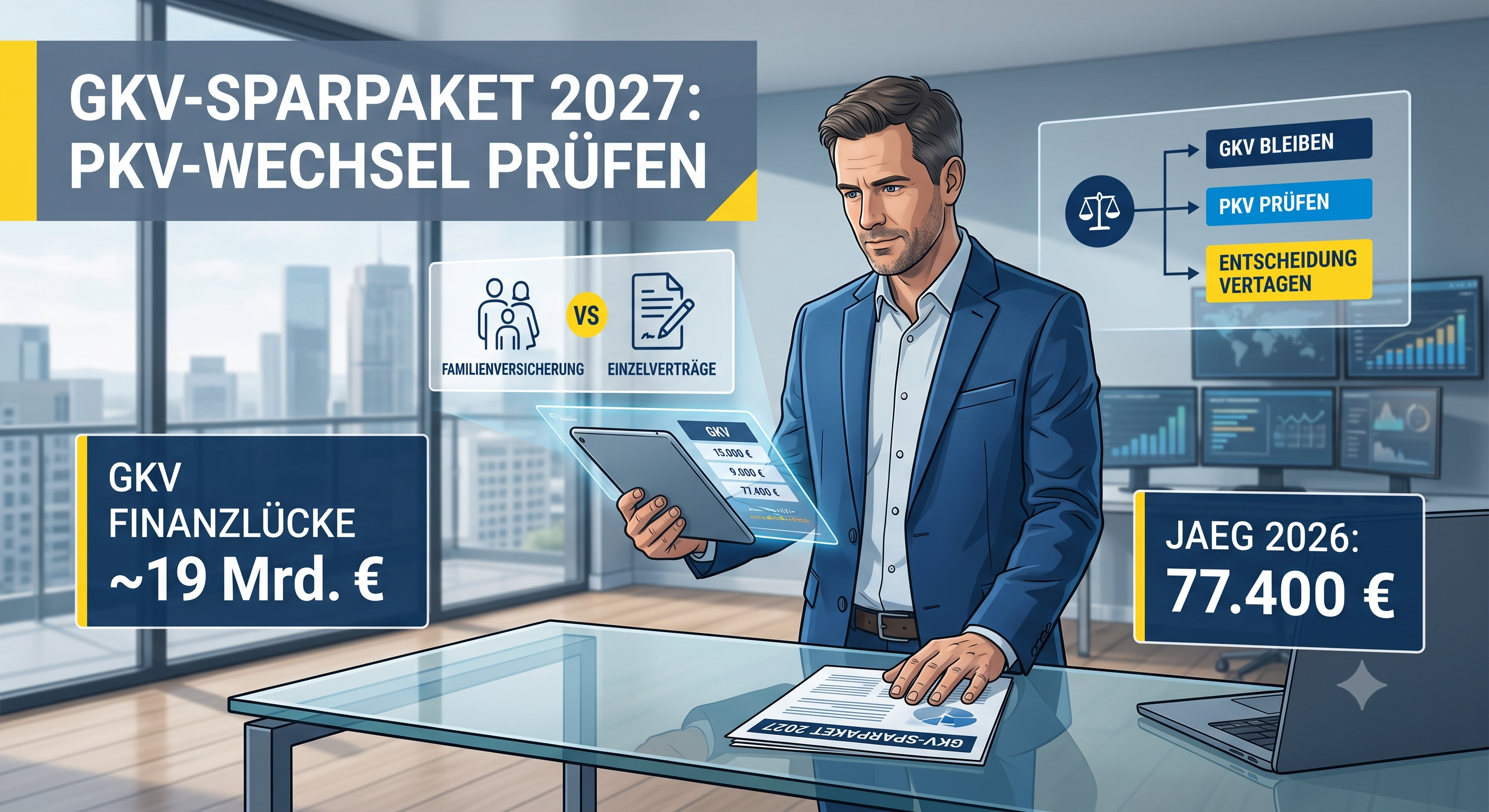 Beitragsbild zum Artikel: GKV-Sparpaket 2027: PKV-Wechsel prüfen