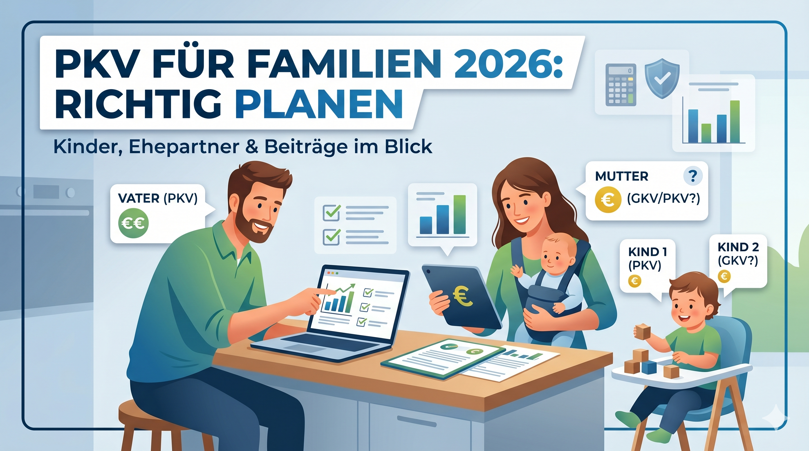 Beitragsbild zum Artikel: PKV für Ehepartner und Kinder 2026: Familien-Check