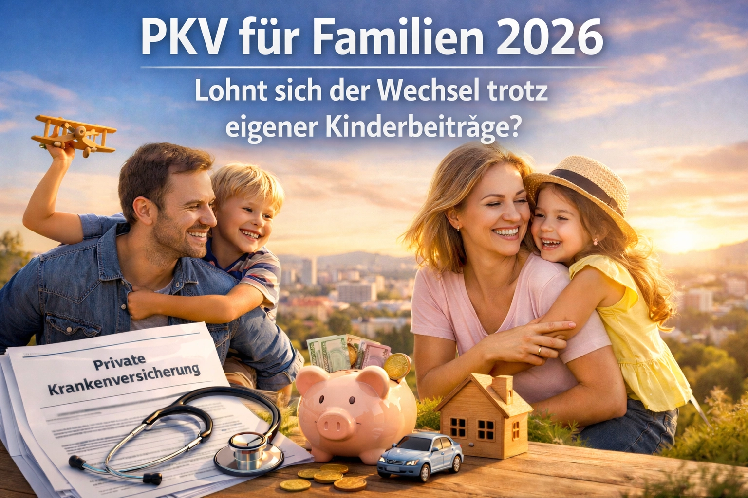 Beitragsbild zum Artikel: PKV für Familien 2026: Lohnt sich der Wechsel trotz eigener Kinderbeiträge?