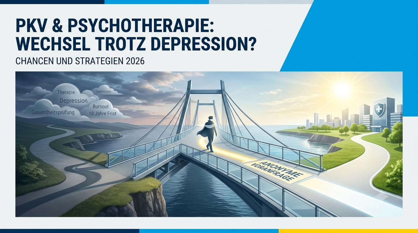 Beitragsbild zum Artikel: PKV Psychotherapie 2026: Wechsel trotz Depression?